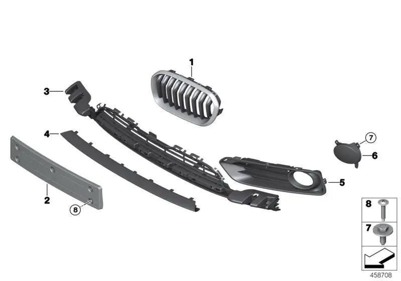 BMW Gitter geschlossen links F20 F21 51117371667 - Bildposition 0