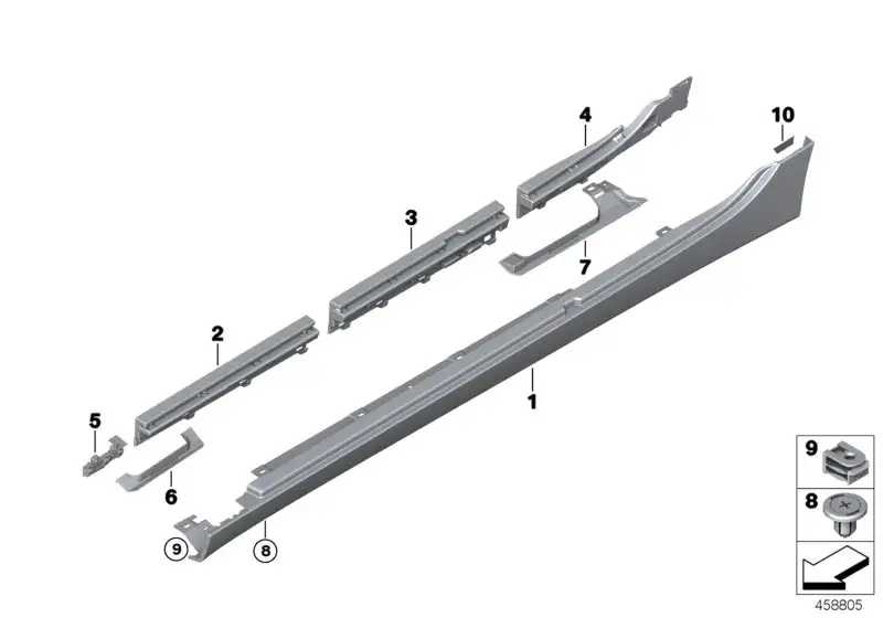 BMW Schwellerverkleidung grundiert rechts F45 51778063352 - 2er F