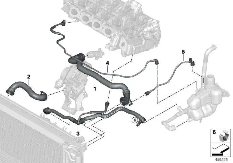 BMW Leitung Heizung-Ausgleichsbehälter-Pump F45 F46 F48 F54 F55 F