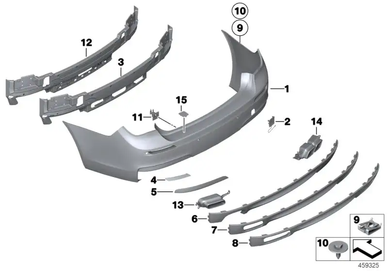 BMW Verkleidung Stossf. hi. unten grundiert F01 F02 51128047361 -