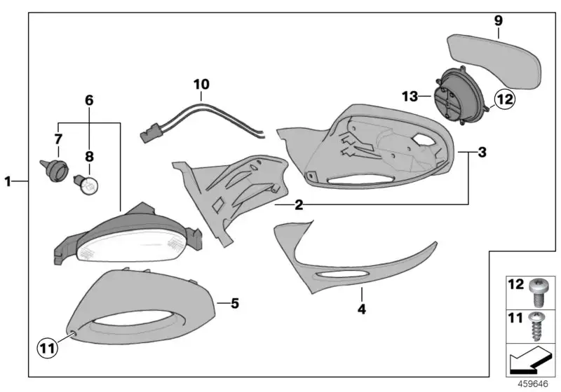 BMW Rückspiegel links K30 51167672035