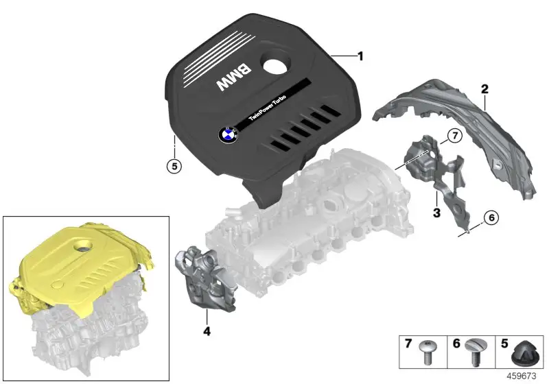 BMW Motorabdeckung G02 11128687751