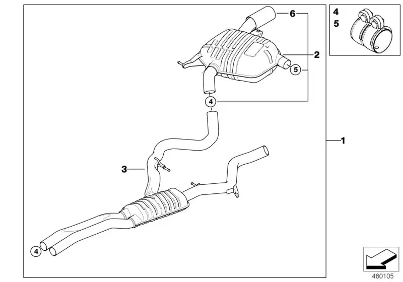 BMW Abgasrohr mitte E90 E91 E92 E93 18307565541 - 3er