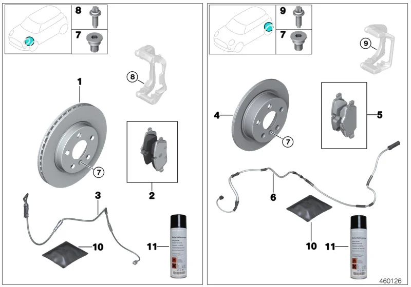 BMW Reparatursatz Bremsbeläge asbestfrei 2er G42 3er G20 G21