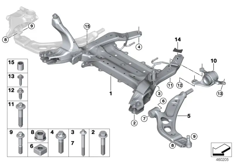 BMW Querlenker mit Gummilager links F39 F20 F44 F45 F46 F48 F54 F