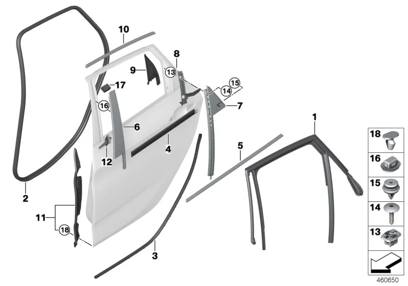 BMW Abdichtung B-Säule unten links F45 F46 51357298891