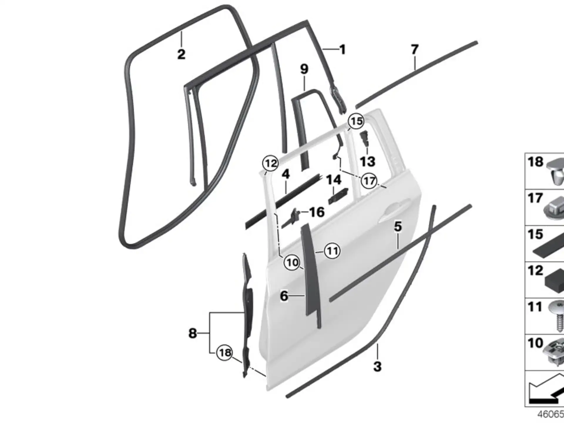 BMW Abdichtung B-Säule unten rechts F45 F46 51357298892