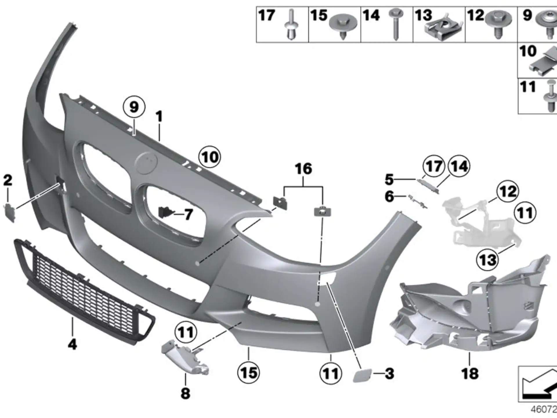 BMW Blende Spritzdüse grundiert rechts F20 F21 F22 51118053830