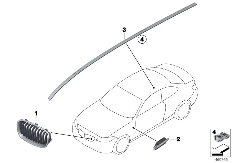 BMW Zierleiste Dach grundiert links F20 F21 51137319535