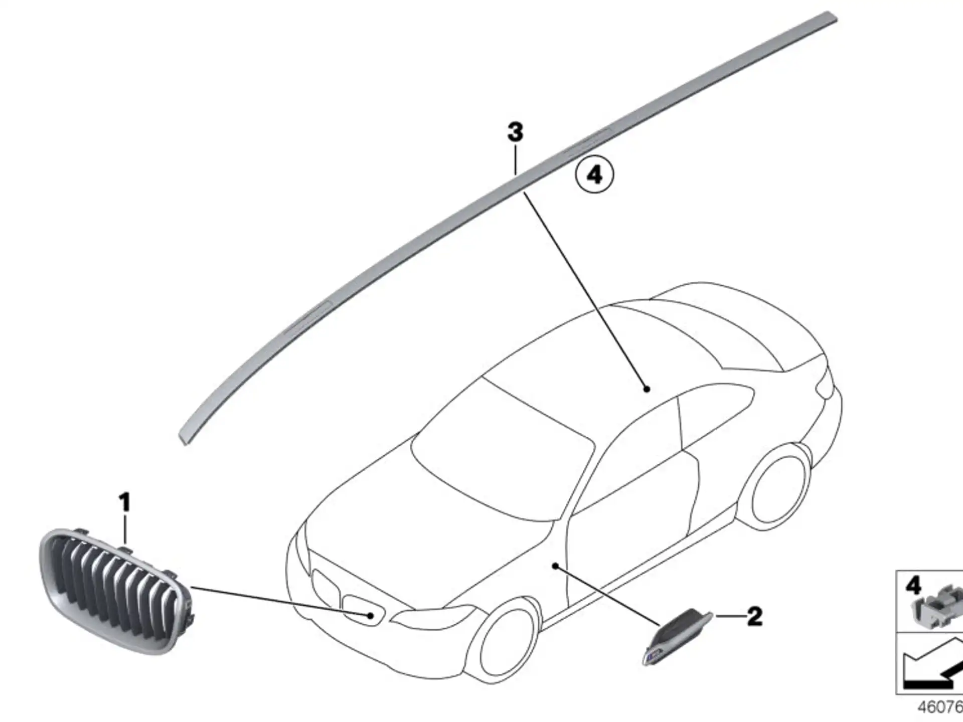 BMW Zierleiste Dach grundiert links F20 F21 51137319535