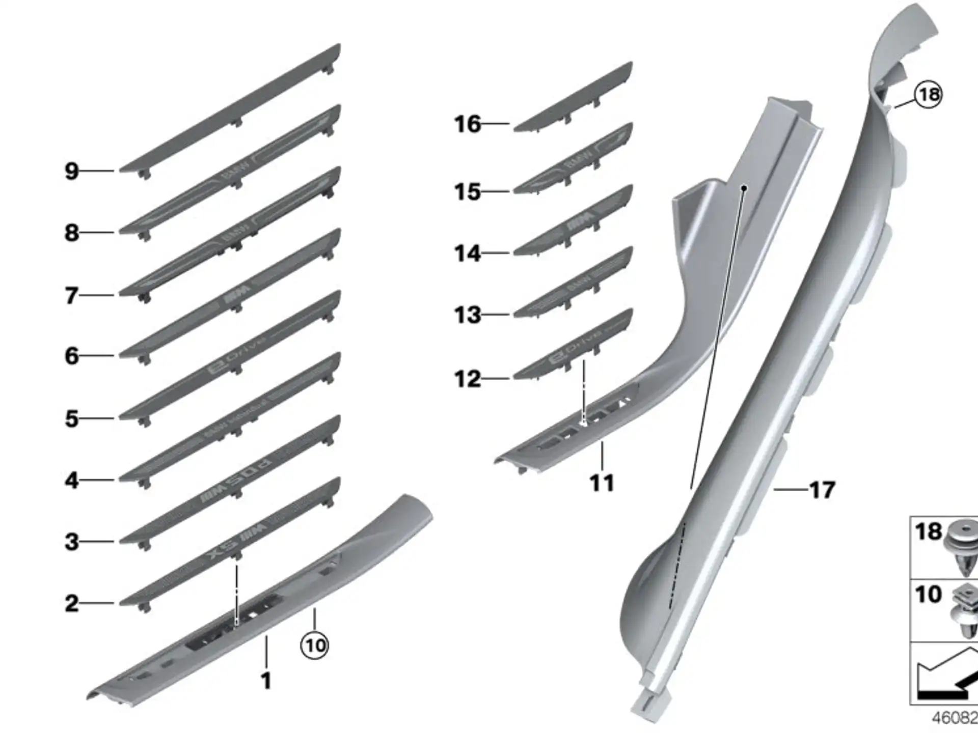 BMW Clip grün E70 E71 F06 F15 F16 F23 F85 F86 F91 F92 F95 G05 G11 G12 G14 G15 G16 G31 G32 F54 F57 R52 R57 R61 07147129310