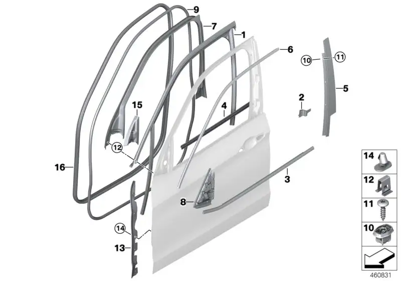 BMW Abdeckung Fensterrahmen Tür vorne recht F15 F85 51337395384 -