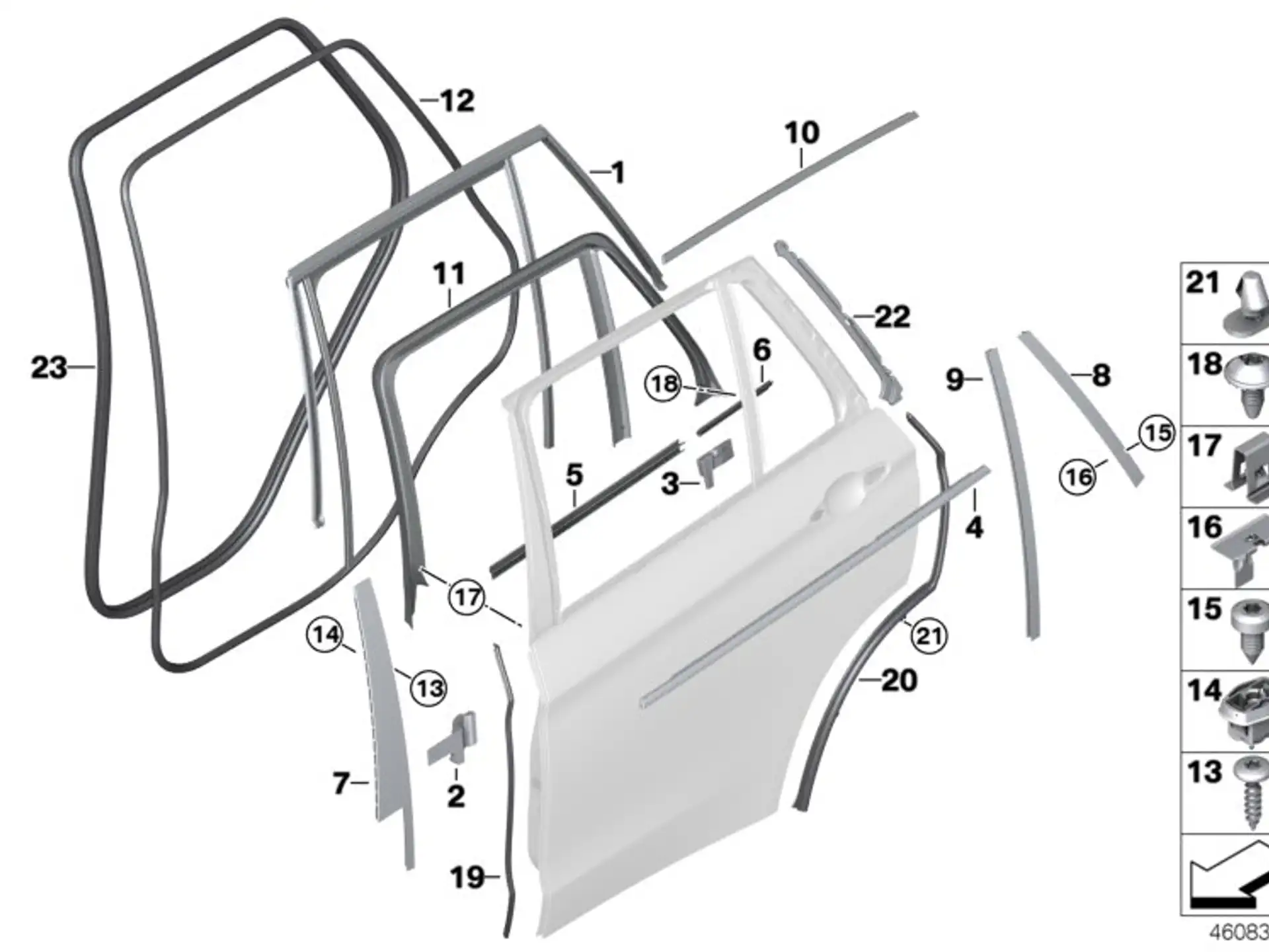 BMW Abdichtung B-Säule unten rechts F15 F85 51767318510