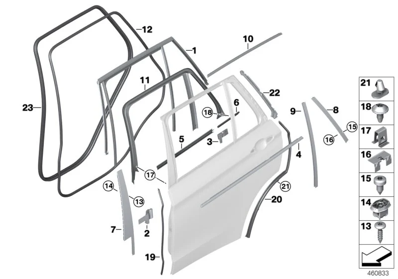 BMW Abdichtung B-Säule unten links F15 F85 51767318509