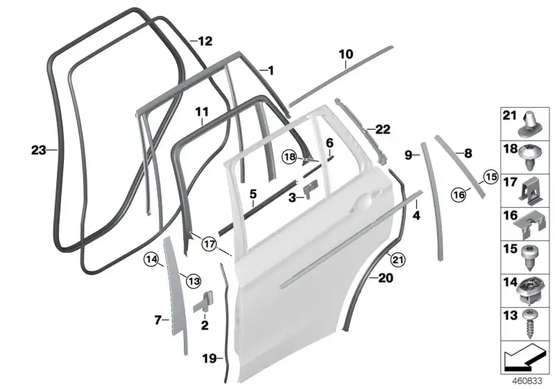 BMW Schachtabdeckung Tür aussen hinten re. F15 F85 51227465924