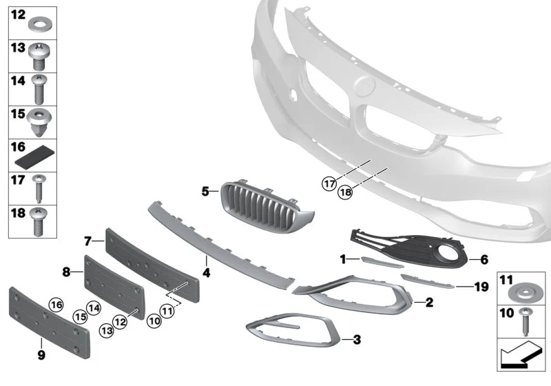 BMW Blendenstab Mitte F32 F33 F36 51117294837
