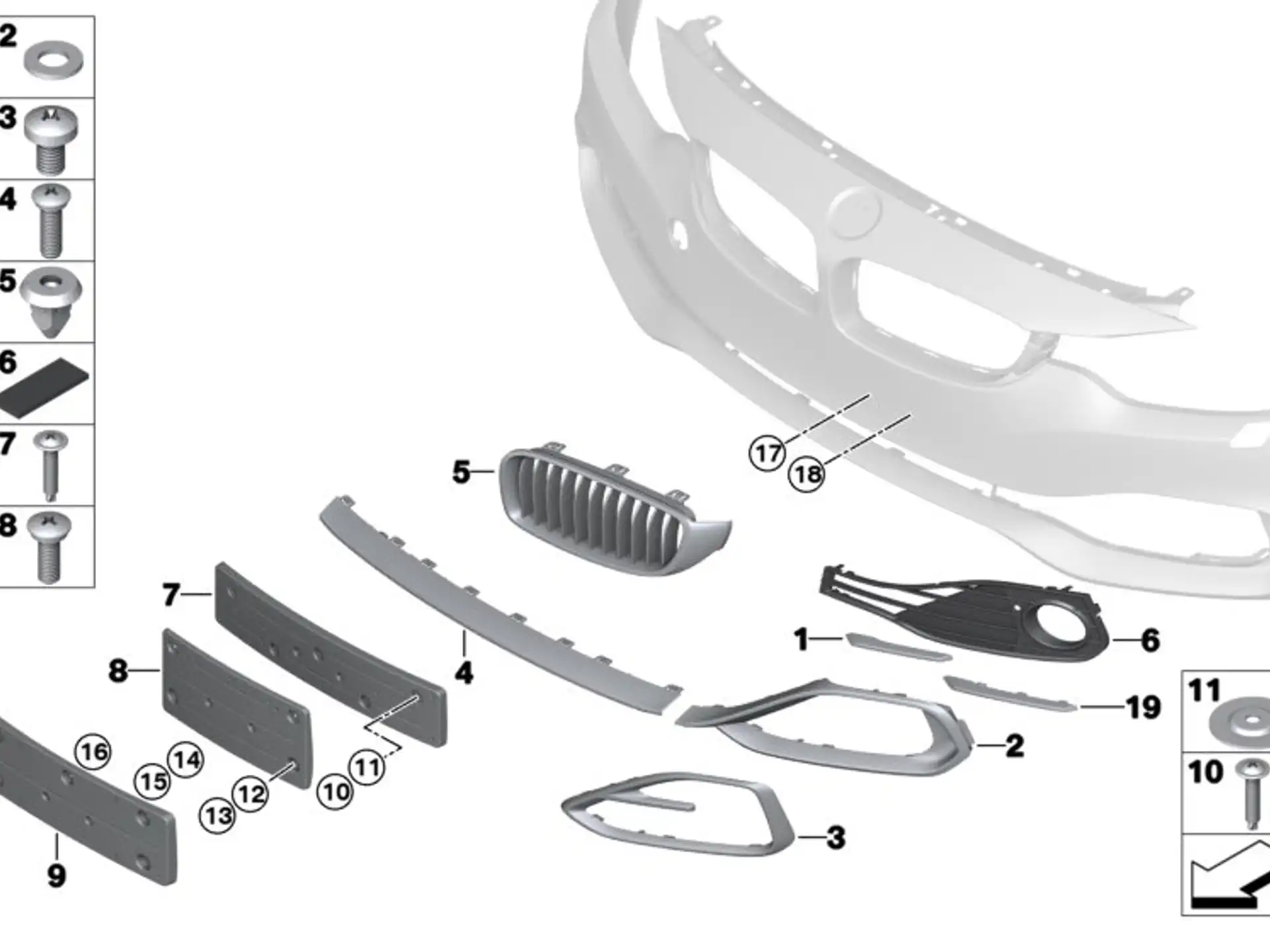 BMW Blendenstab Mitte F32 F33 F36 51117294837