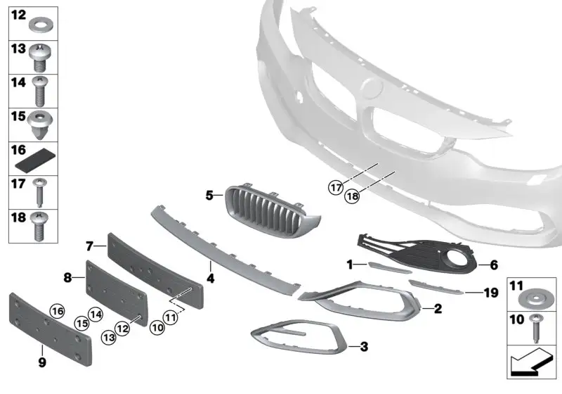 BMW Gitter geschlossen links 51117309629 - Bildposition 06