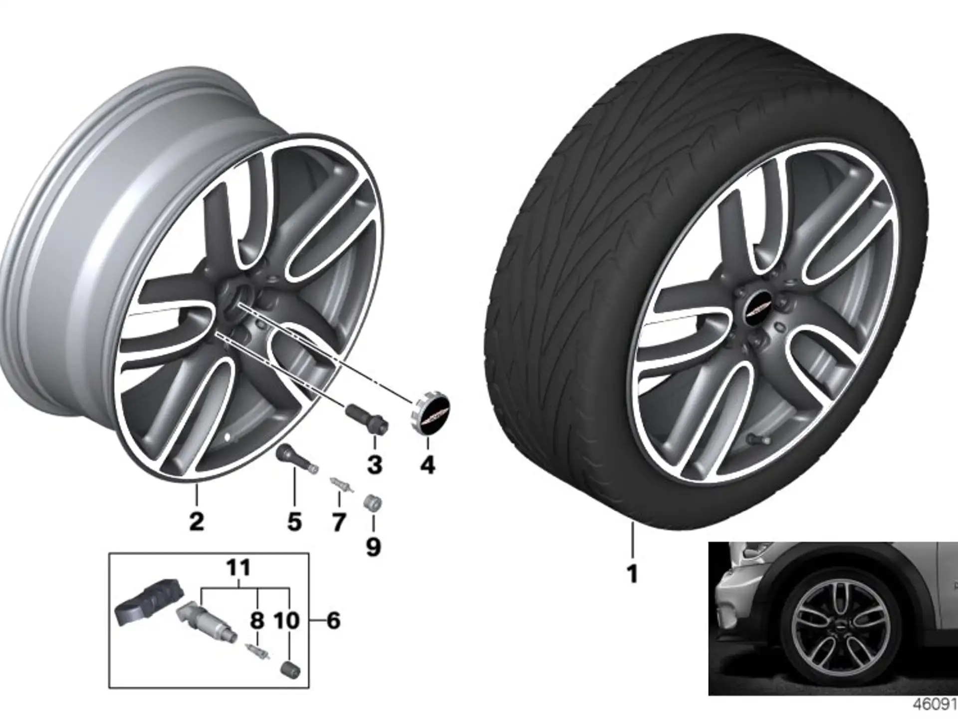 MINI Alufelge JCW Course Spoke 523 jet black uni 8Jx19 ET47 F60