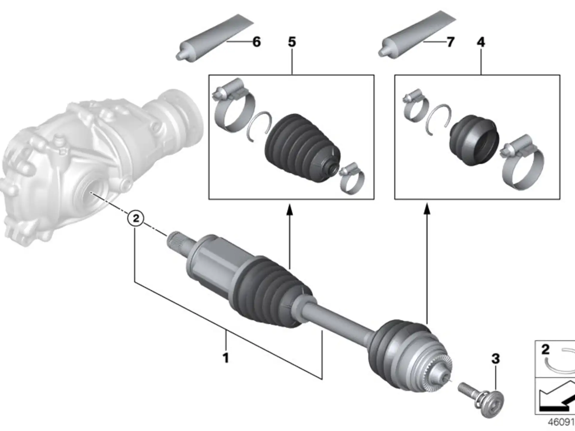 BMW Reparatursatz Faltenbalg innen F90 F91 F92 F93 G11 G12 G14 G15 G16 G20 G21 G28 G30 G31 G32 31608657288