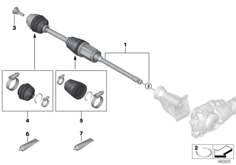 BMW Abtriebswelle vorne rechts G11 G12 31608657292