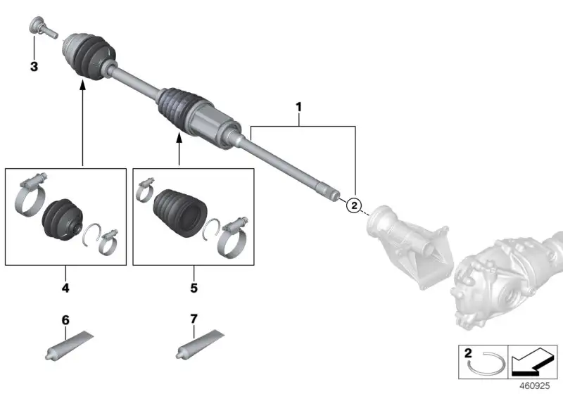 BMW Abtriebswelle vorne rechts G12 G32 31608683332