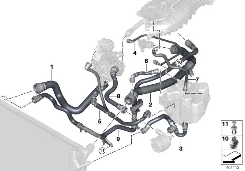 BMW Schlauch Kühler oben-Thermostat F20 F21 F22 F23 F30 F31 F32 F
