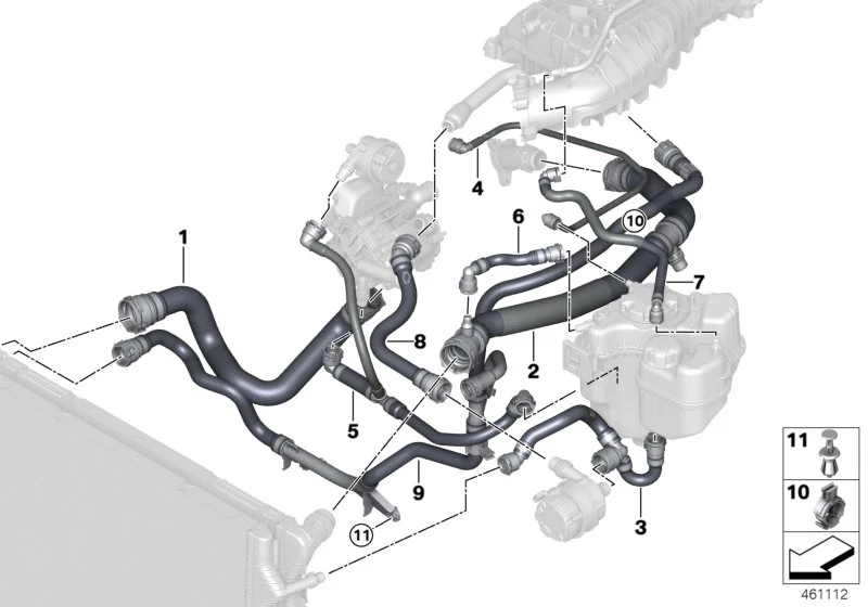 BMW Schlauch Kühler-Motor F20 F21 F22 F23 F30 F31 F32 F33 F34 F36 17128616528