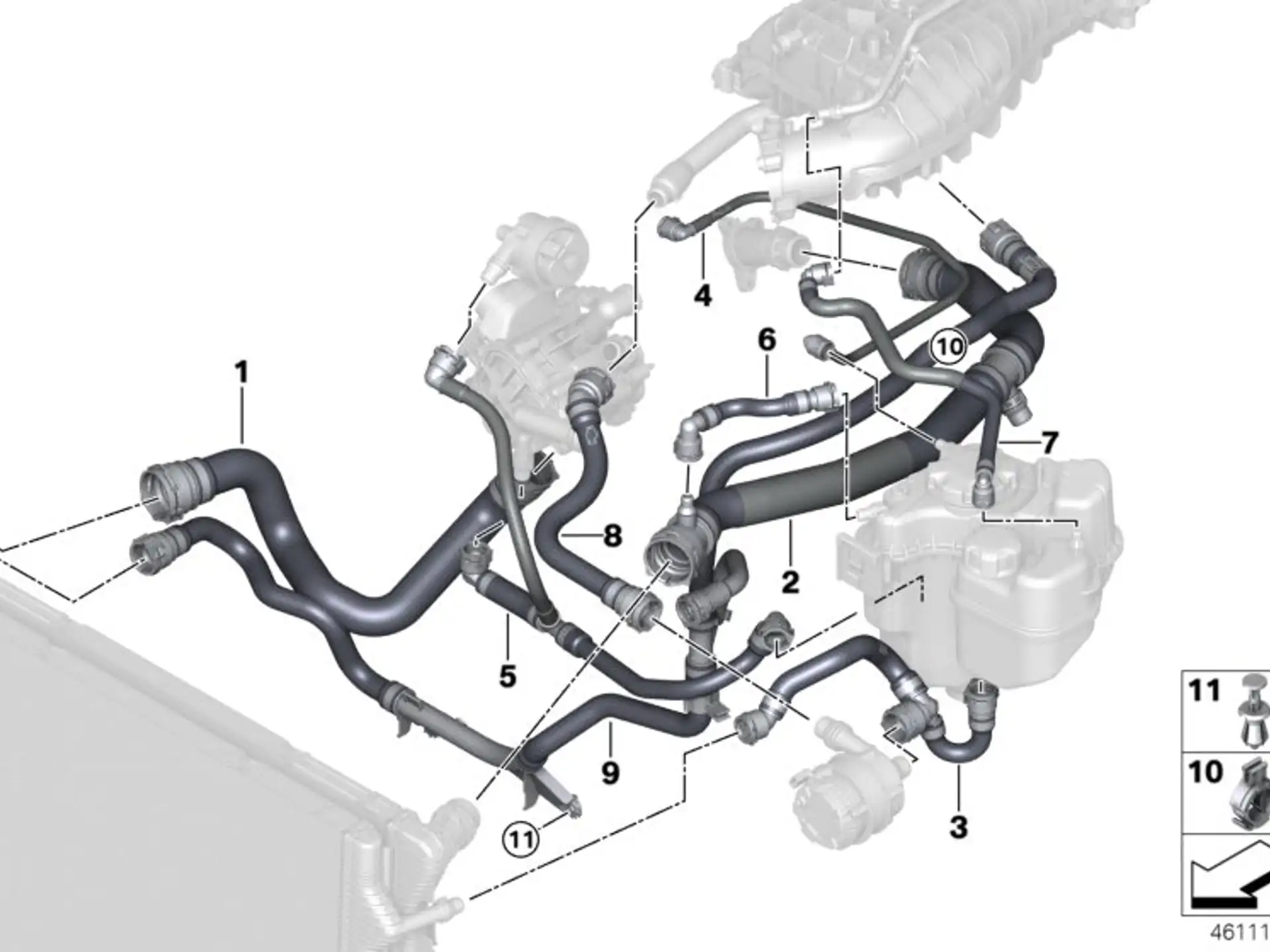 BMW Schlauch Kühler-Motor F20 F21 F22 F23 F30 F31 F32 F33 F34 F36 17128616528