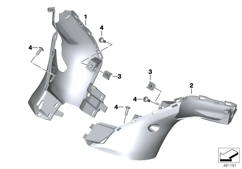 BMW Lenkerabdeckung unten links K18 46638556343