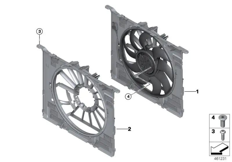 BMW Lüfterzarge mit Lüfter G11 G12 G30 G31 G32 17427953400