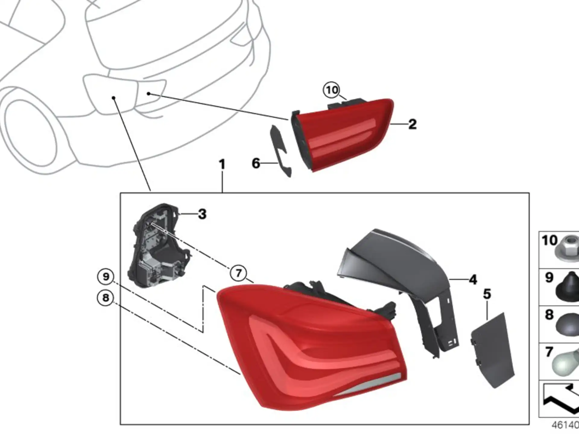 BMW Heckleuchte Seitenwand links F20 F21 63217456501