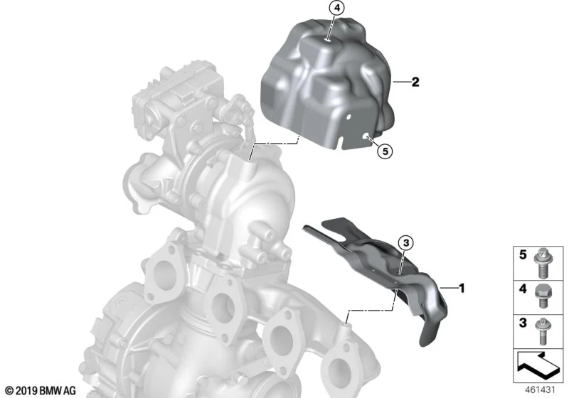 BMW Hitzeschutzblech Abgaskrümmer F15 F20 F21 F22 F23 F30 F31 F32 F33 F34 F36 G01 G02 G11 G12 G30 G31 11628589059