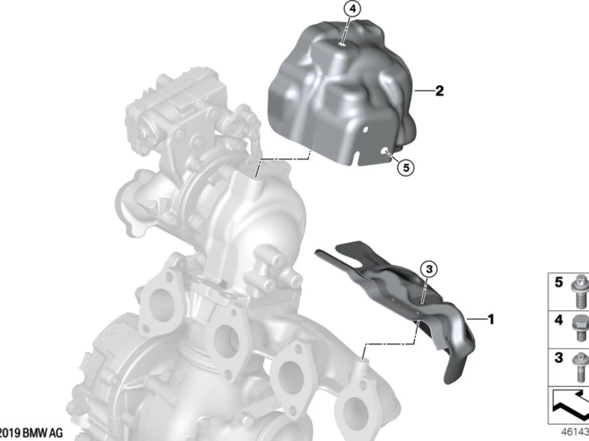 BMW Hitzeschutzblech Abgaskrümmer F15 F20 F21 F22 F23 F30 F31 F32 F33 F34 F36 G01 G02 G11 G12 G30 G31 11628589059