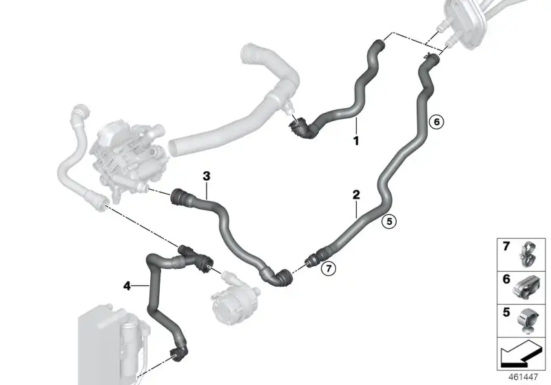 BMW Schlauch Heizkörper-Motorrücklauf F20 F21 F22 F23 F30 F31 F32