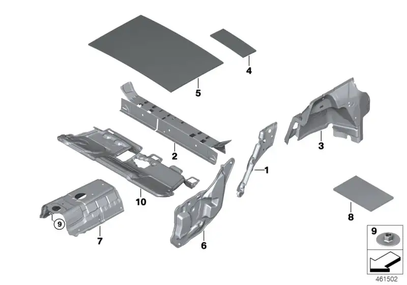 BMW Schallisolierung Tür hinten links F45 51487390077 - Bildposit