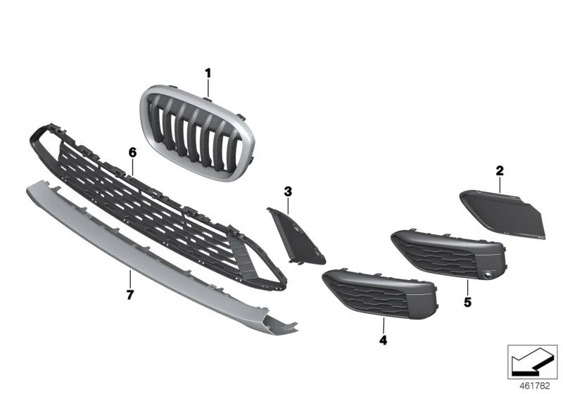 BMW Ziergitter Front rechts F48 51117383364