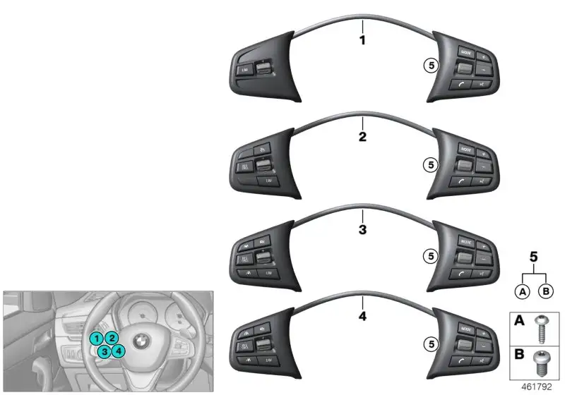 BMW Schalter Multifunktionslenkrad Sport F39 F45 F46 F48 61319326