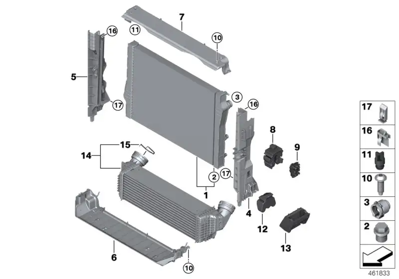 BMW Modulträger rechts E70 E71 F15 F16 17118572189 - Bildposition