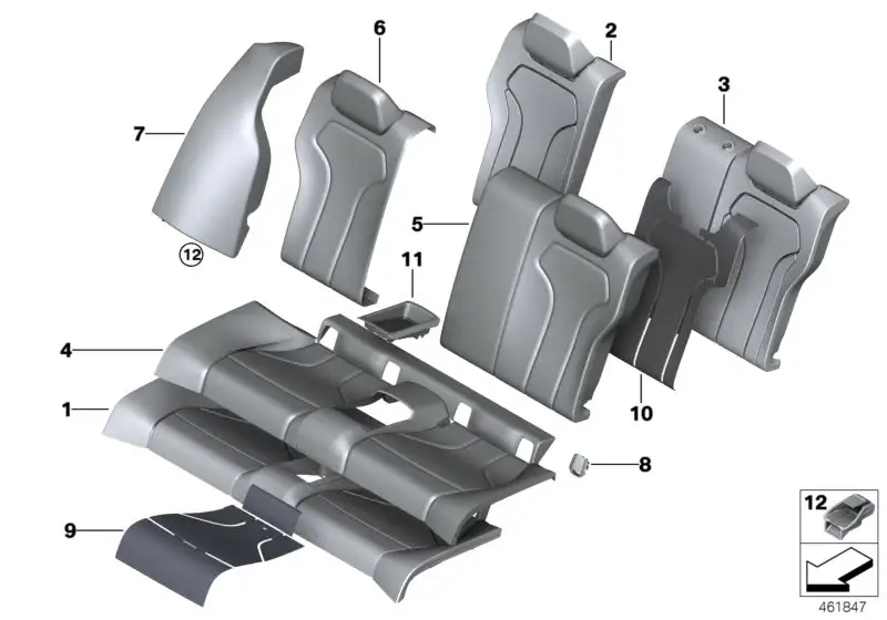BMW Blende Isofix F32 F36 F82 52207348047 - Bildposition 08
