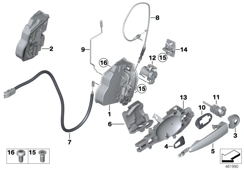 BMW Bowdenzug Türöffner 51217205899 - Bildposition 07