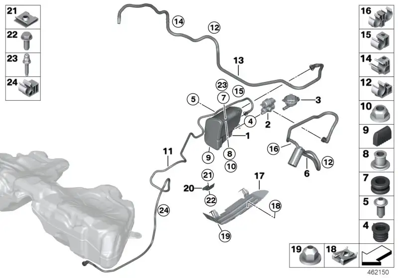 BMW Aktivkohlefilter F07 F10 F12 F13 16137245541 - Bildposition 0