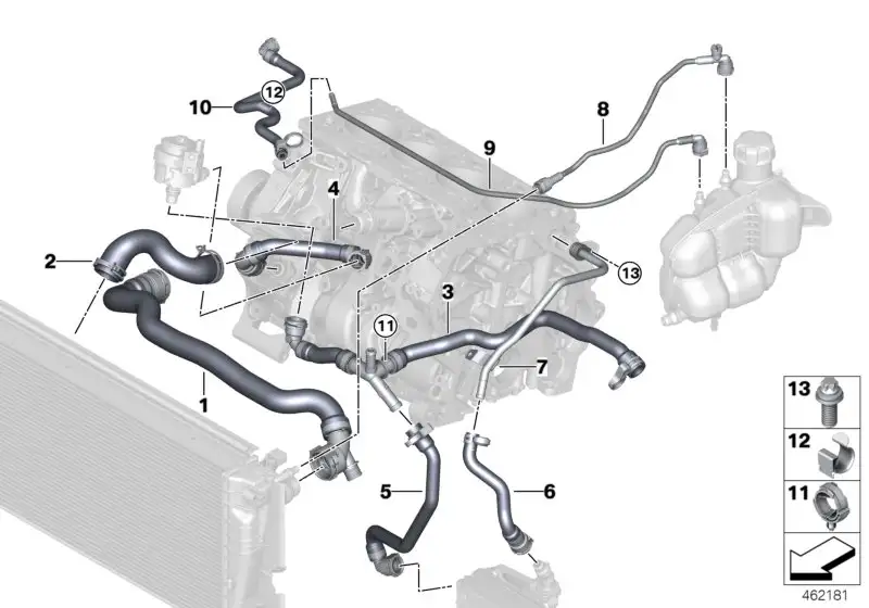 BMW Leitung Pumpe-Abgasturbolader-Wärmet.- F39 F45 F46 F48 F54 F5