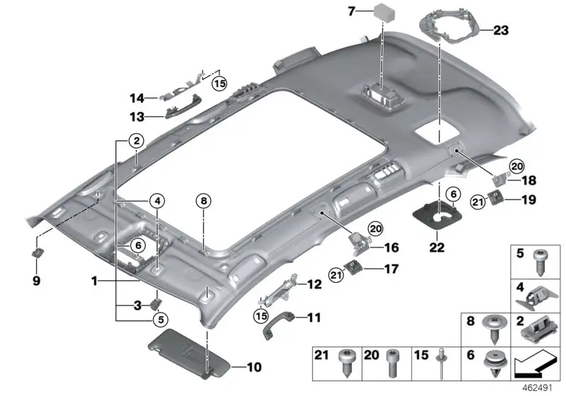 BMW Sonnenblende ohne Label links F46 F48 51447402853 - Bildposit