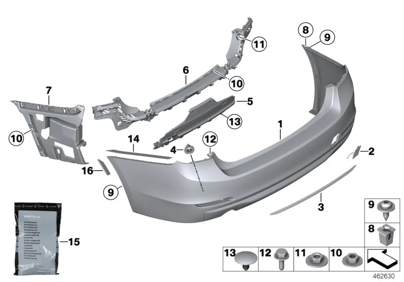 BMW Zierleiste schwarz F30 F31 51127384571
