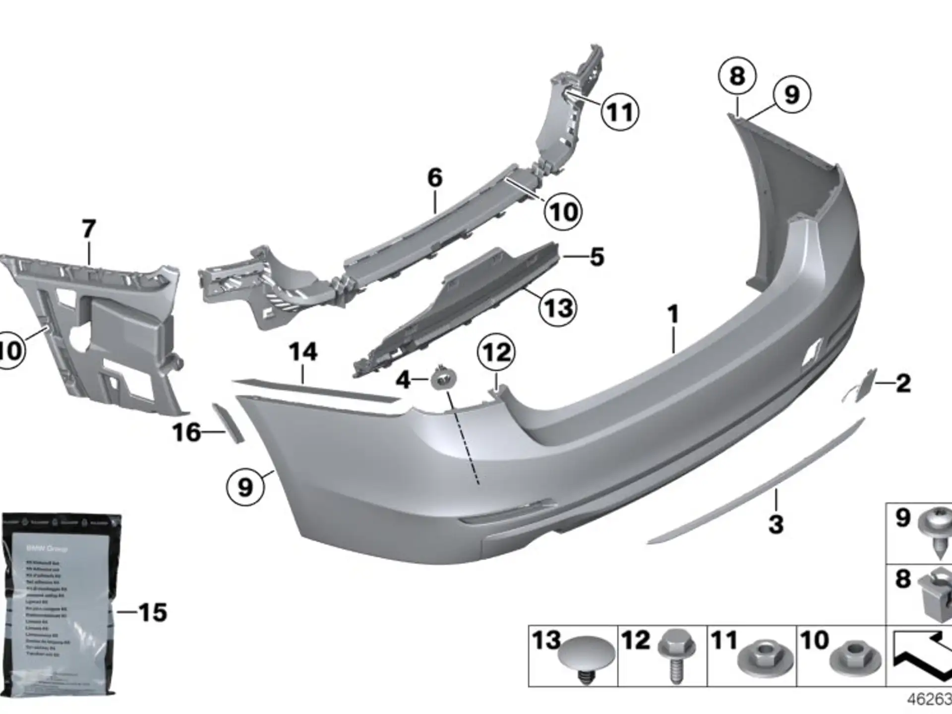 BMW Zierleiste schwarz F30 F31 51127384571