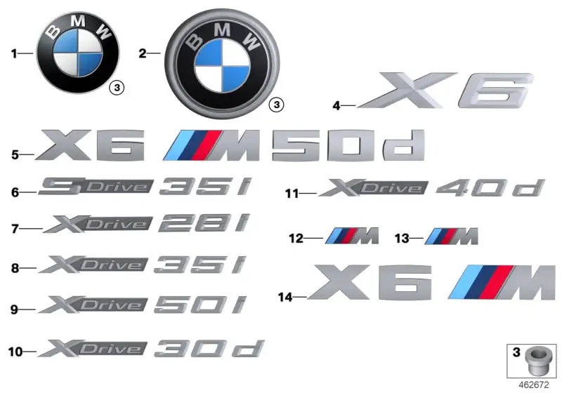 BMW Schriftzug F86 51148057983 - X6 M