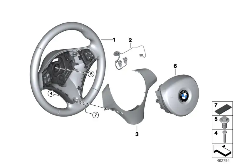 BMW Abdeckung Lenkrad schw./Perlglanz Chrom E81 E82 E84 E87 E88 E