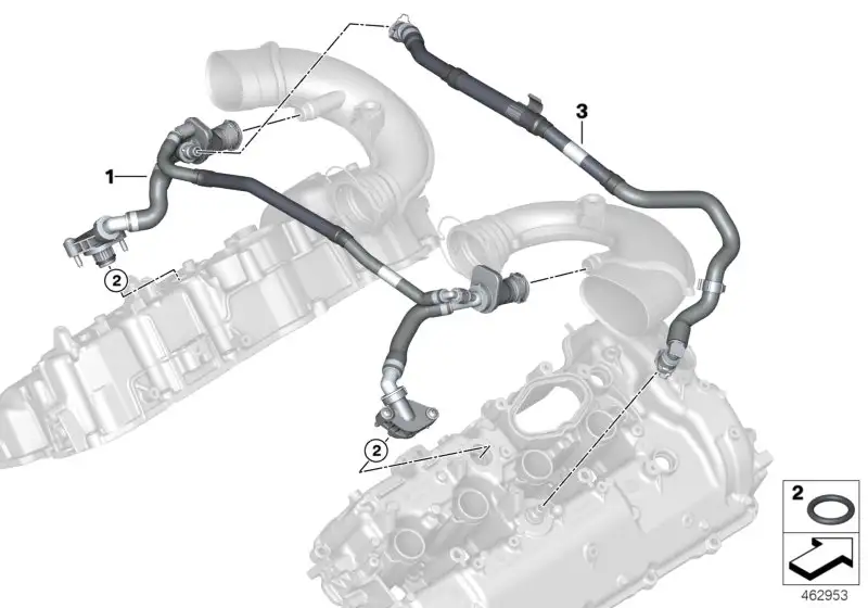 BMW Satz Kurbelgehäuseentlüftung G11 G12 G30 11158635529 - 5er G3