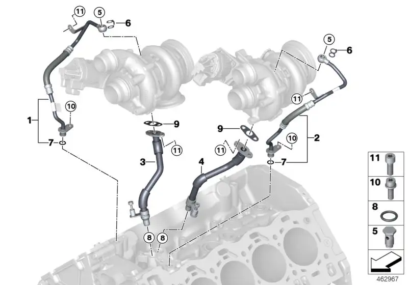 BMW Ölvorlaufleitung Abgasturbolader F90 F91 F92 F93 F95 F96 G05